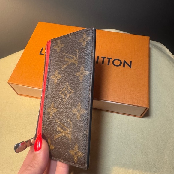 Louis Vuitton Monogram Card Holder with Red Accent current. - Picture 5 of 9